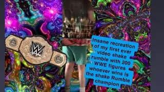 WWE ￼ figures insane recreation of my first ever video shake rumble with 200 ￼wwe  figures ￼💙