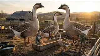 Traditional African Goose Farming | No Talking, Pure Farm Sounds