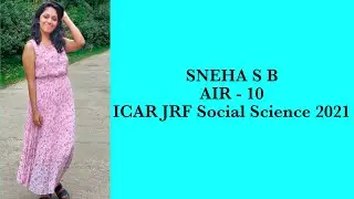 #ICAR JRF Social Science# SNEHA S B#AIR 10#Prepration Strategy#Booklist#Time Management#