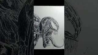 How to draw Venom✍️🔥#venom #marvel #draw  #shorts #sketch #viral #shortfeed #viral  #youtubeshorts