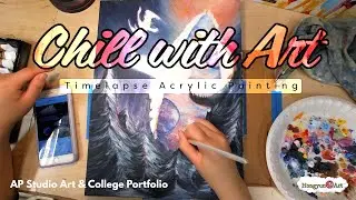 Chill with Art Timelapse Acrylic Painting by Allison L. | Hongyun Art | Cupertino Art School