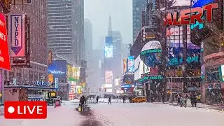 LIVE View of Times Square after winter storm grips much of US