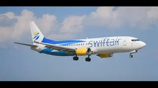 Swift Air 737 Classic Windy Landing and Takeoff at MHT!