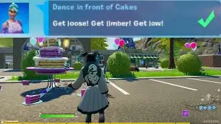 Dance in front of a cakes - Fortnite