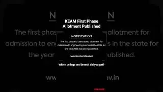 KEAM First Allotment Published #keam #keamupdates #engineering #college