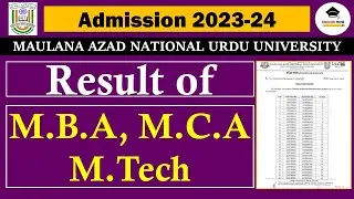 Manuu Entrance Test Result M.B.A, M.C.A, M.Tech || Manuu Admission 2023-24 || @UniversityWorld