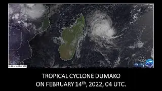 Tropical cyclone Dumako on its way to Madagascar