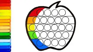 How to Draw Pop It Apple Fidget Toy | Simple Drawing Ideas and Coloring Pages for Kids
