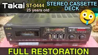 Takai ST-0444 Old stereo cassette deck amplifier full restoration | XBS old cassette mechanism deck