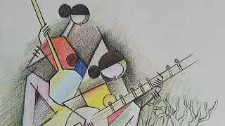 contemporary art/color pencil drawing/modern art/drawing tutorial video