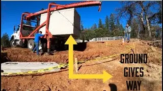 Installing 1500 gallon concrete septic tanks