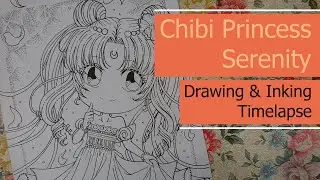 Chibi Princess Serenity | Drawing & Inking Timelapse