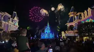 Magic Kingdom late night fireworks show - Magic Kingdom - Walt Disney World 50th years anniversary.