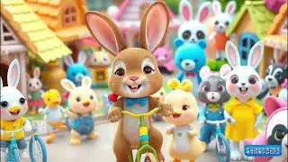 🐰🎵 Naik Bus Bergembira roda berputar  – Kelinci Coklat & Hewan Lucu Menari | Lagu Anak 3D Ceria
