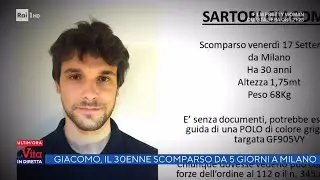 La scomparsa Giacomo Sartori -  La vita in diretta 22/09/2021