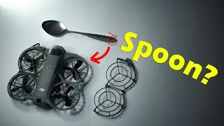 Зачем использовать ложку для снятия защиты пропеллеров DJI NEO 2?