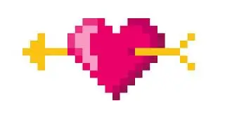 Corazon con flecha pixel