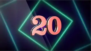 3D golden neon fact number animation (Fact Slides) Rio