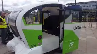 Autodrive , driverless electric pods testing in Milton Keynes