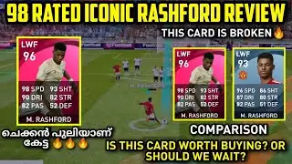 OMG!!!98 RATED ICONIC RASHFORD PLAYER REVIEW|THE BEST CARD🔥|PLAYER REVIEW & COMPARISON PES 21