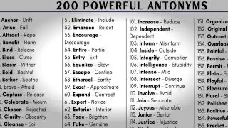 100 Most Powerful Antonyms||Most useful ILETS Opposite Words vocabulary