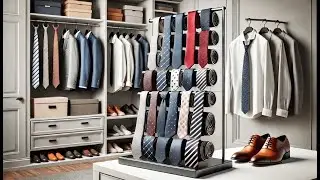👔 Amazon Basics 20 Bar Wooden Tie Hanger & Belt Rack | Best Necktie Rack 👔