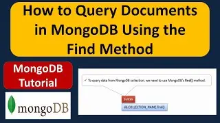 How to query the Document in the Collection in MongoDB using the find method? | MongoDB Tutorial