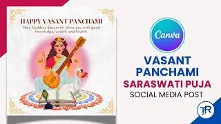 Saraswati Puja Social Media Post Using Canva | Canva Hindi | Canva Social Media Post
