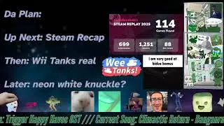 steam recap /// Wii Tanks but legally distinct /// THEN: white knuckle to set up for charity