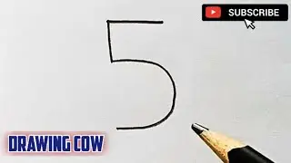 Step-by-Step Tutorial: Drawing a Cow with the Number 5 | @RAMSIDAH_SANHIN