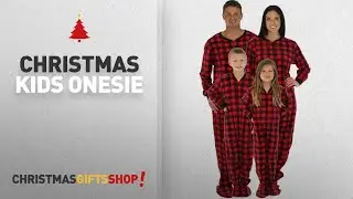 Top Christmas Kids Onesie Gifts Ideas: SleepytimePjs Family Matching Red Plaid Fleece Footed Pajamas