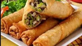 HOMEMADE CHICKEN SPRINGROLLS RECIPE/HOW TO MAKE SPRING ROLL SHEETS AT HOME