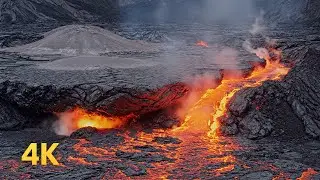 1 Hour of 4K Slow Lava Stream Beneath Solid Crust &mdash; Sounds for Sleep Nap