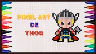 C&oacute;mo Dibujar a THOR en Pixel Art | Paso a Paso y F&aacute;cil 🎨⚡