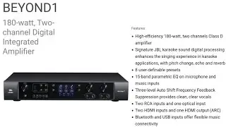 Jbl beyond 1 Series Amplifier Karaoke System