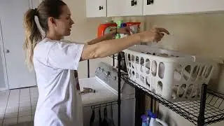 Over the Washer and Dryer Storage Shelf, Height Adjustable Laundry Room Organization