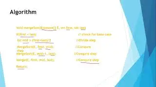 Merge Sort Algorithm & its Time Complexity