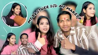 “Bro did my makeup and this happened😳”#youtube #makeup #challange #brother #trending #viral #yt 