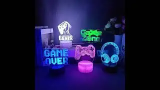 3D LED Night Lamp Gaming Room Desk Setup Lighting Warm White Color Bedroom   Light Gift for Birthday