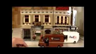 Lego Modular moc ups shipping store & truck