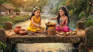 जब बाल कान्हा और राधा ने नदी किनारे मिलकर प्रेम से भोजन बनाया || YMKN || यशोमती मैय्या के नंदलाला