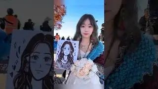 Beautiful Girl Drawing ✨#art #artist #paint #draw #portrait #picture #tiktok #caricature #reaction
