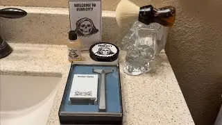 &ldquo;Fear City&rdquo; Soap & Aftershave, Vintage 1970&rsquo;s Wilkinson Sword Bonded Razor & Mojo Brush.