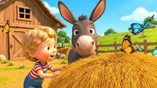 Shy Donkey Peeked Behind the Haystack 🐴 | Nursery Rhymes for Kids & Baby Songs