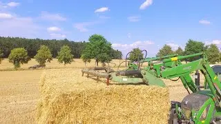 Quaderballen laden | Fendt 720 Vario | Fendt Cargo 5X85 Frontlader | Strohbergung