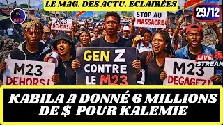 30/12: 🔥KABILA A DONNÉ 6 MILLIONS $ POUR KALEMIE /“M23 DEGAGEZ !” : LA GEN Z DE GOMA EN RÉSISTANCE
