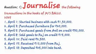 Journal Entries of Basic Transactions |Class 11 & B.Com | CG & CBSE Board| Full Explanation in Hindi
