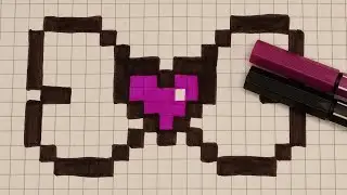 DIY Handmade Pixel Art | How to draw a Heart with Wings | Valentines Day Mothers Day | Fathers Day