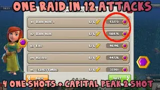 ONE level 10 raid in 12 ATTACKS🎉12,7k Capital Peak 2 SHOTTED🌠Lv. 4 districts  OVERKILLED🔥(Coc)