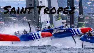 Sail GP 2023 Saint Tropez Сан Тропе гонка. Вид с лодки и с трибун. порт сан тропе с лодки